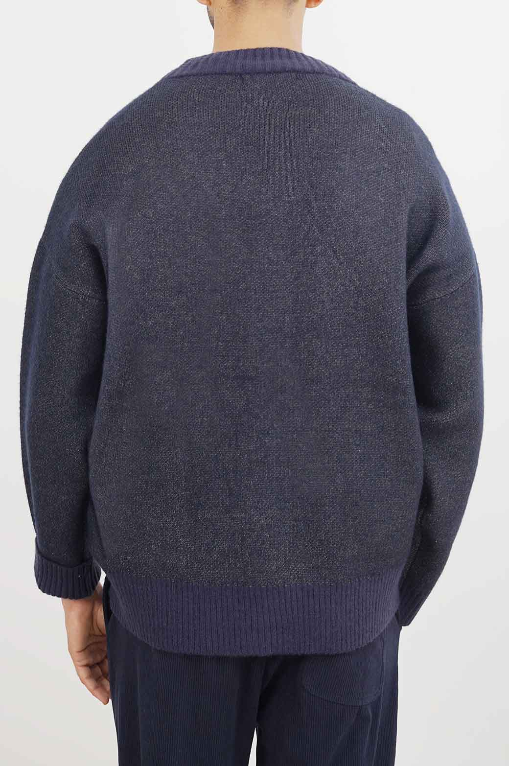 MELANGE NAVY RELAXED CARDIGANS