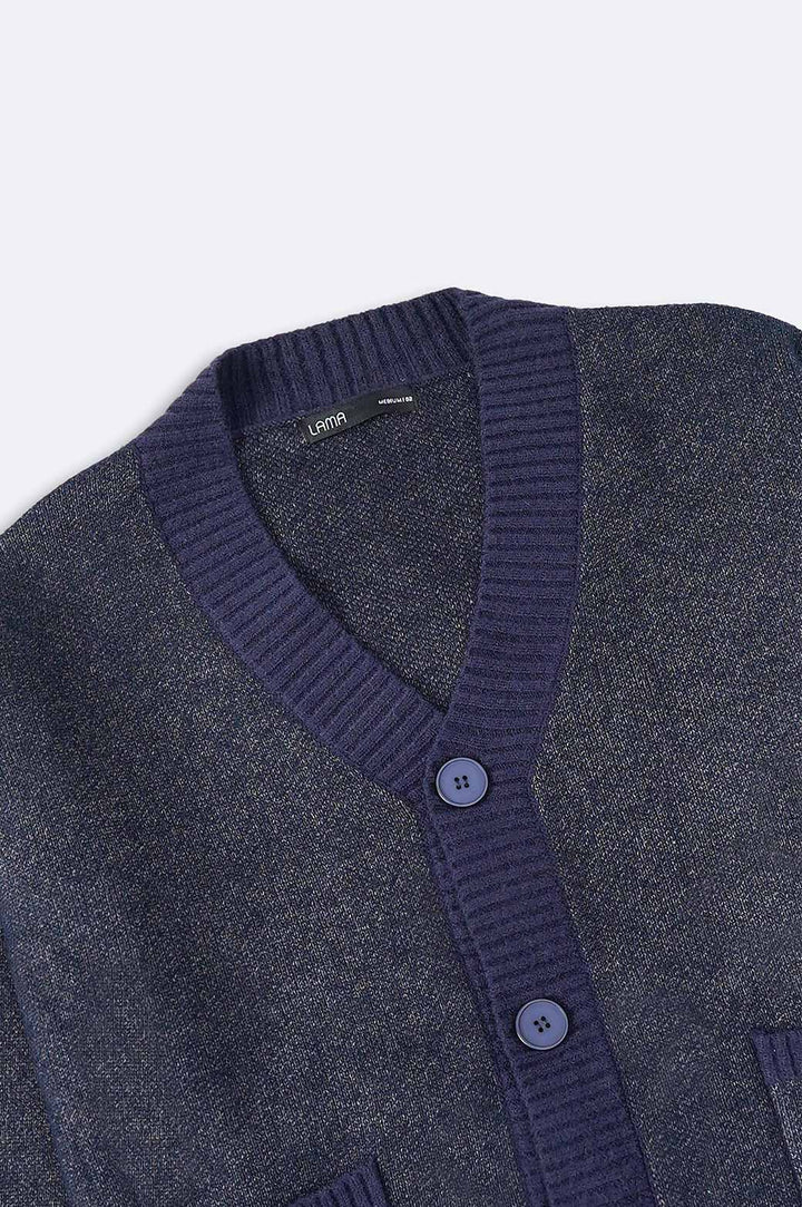 MELANGE NAVY RELAXED CARDIGANS