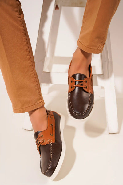 Brown Man Boat Shoes
