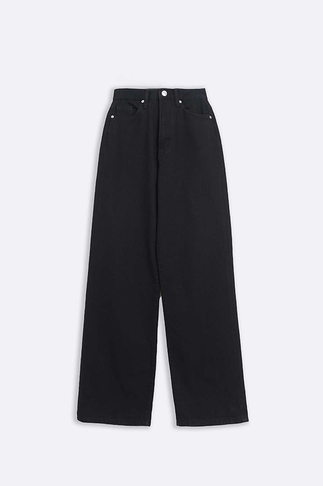 BLACK STRAIGHT LONG JEANS