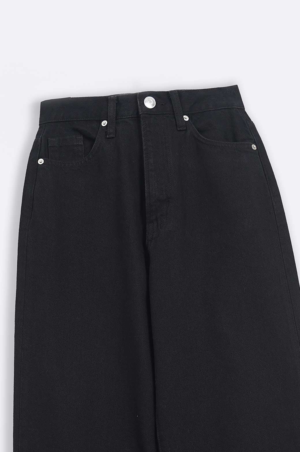BLACK STRAIGHT LONG JEANS