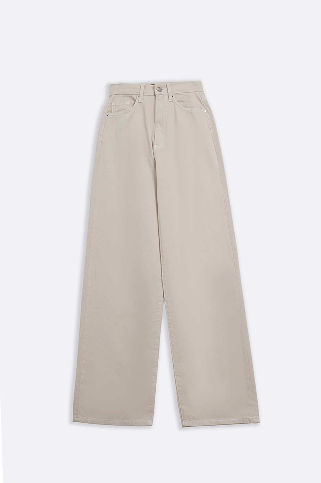 CREAM STRAIGHT LONG JEANS