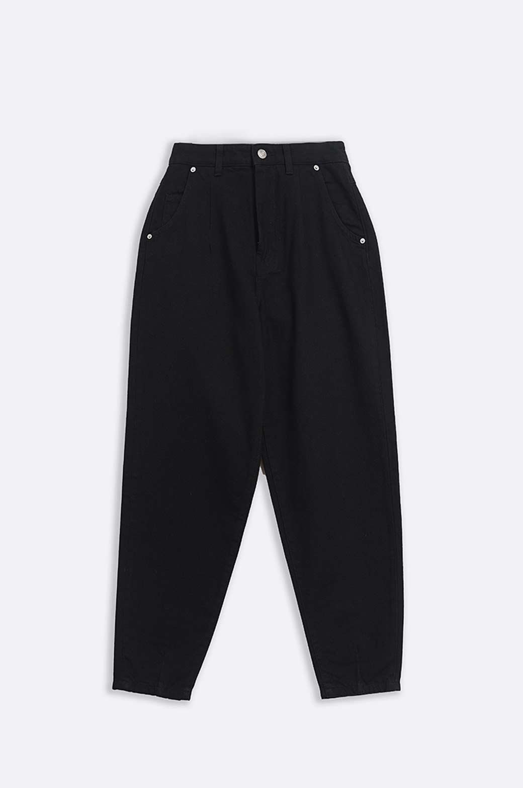 BLACK BARREL FIT JEANS