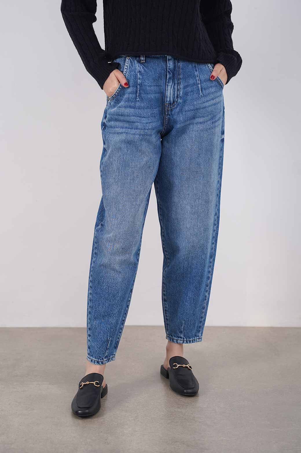 BLUE BARREL FIT JEANS