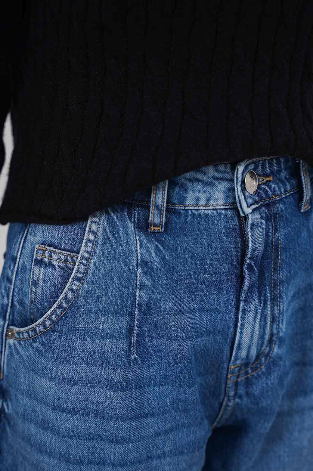 BLUE BARREL FIT JEANS