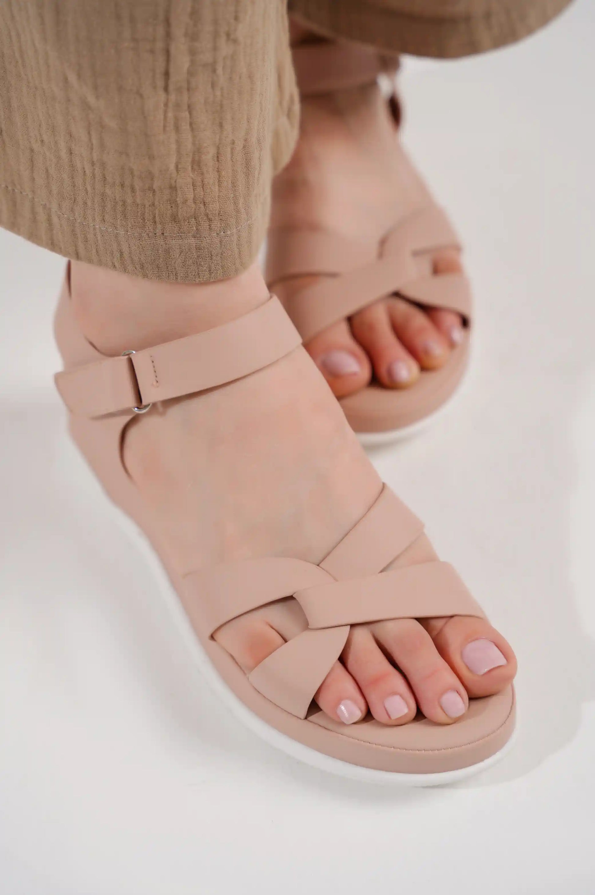 Pink Criss-Cross Sandal