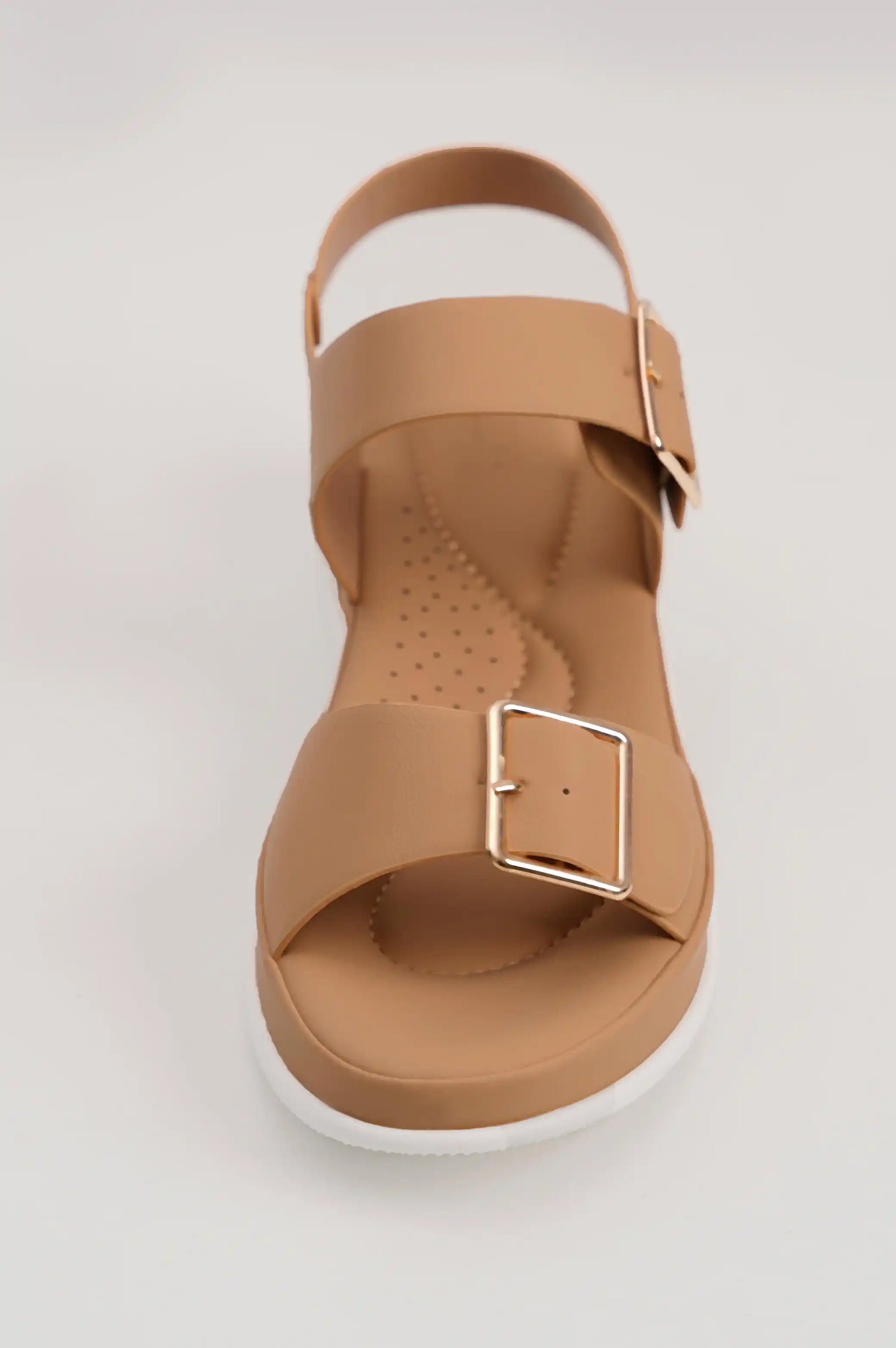Beige Buckle Sandals