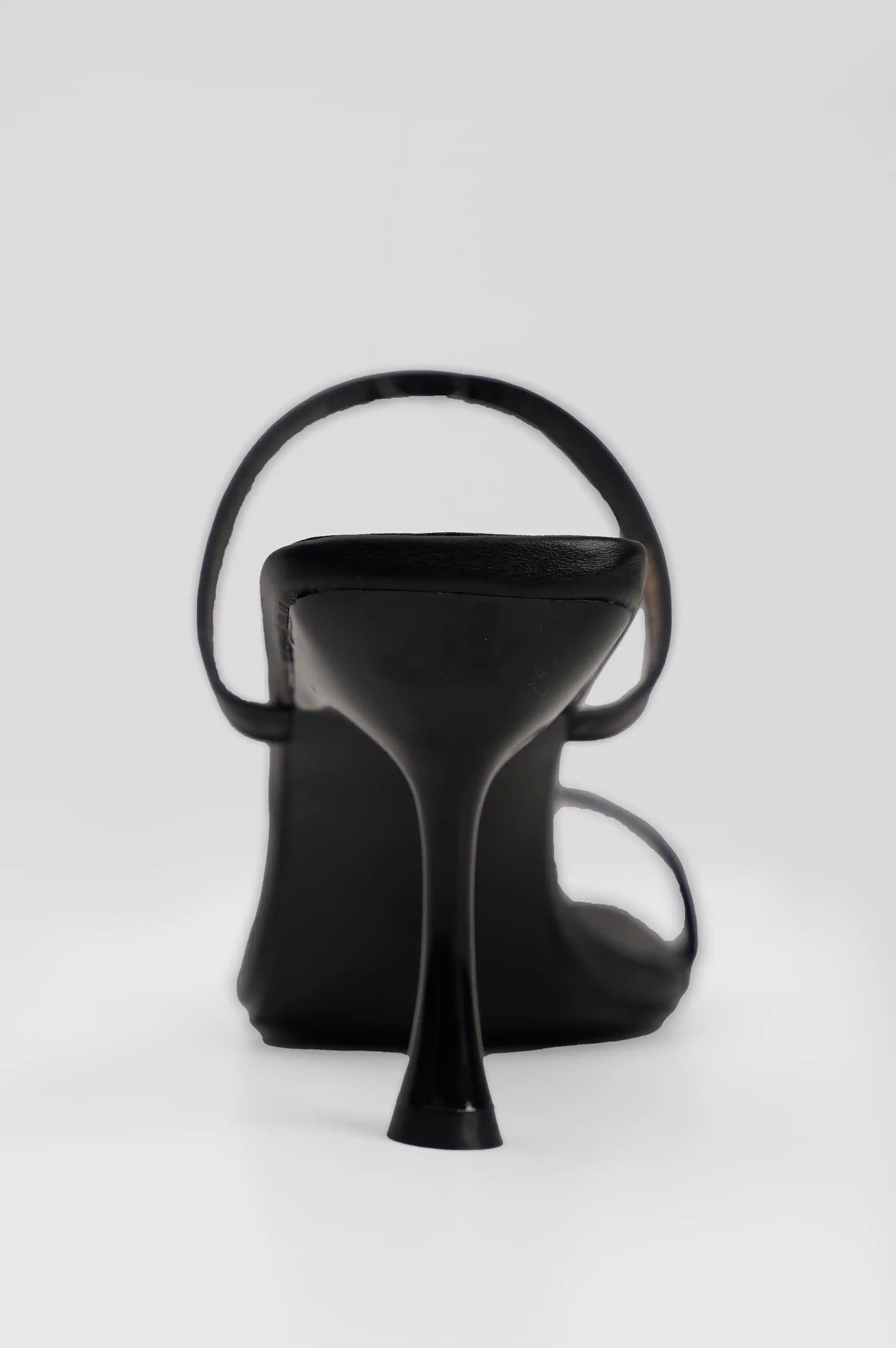 BLACK STRAPPY HEELED SLIDE