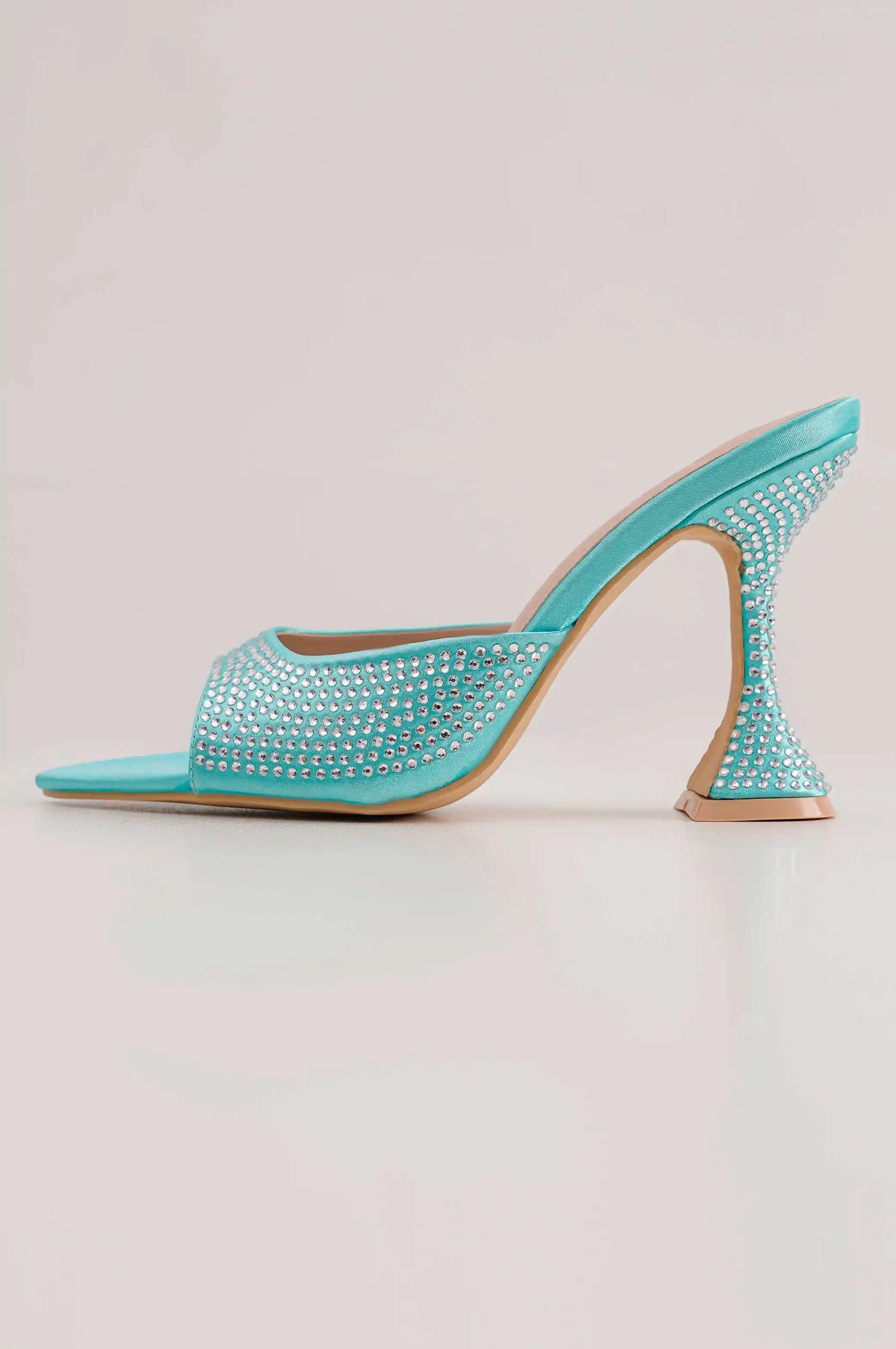 AQUA RHINESTONE HEELS