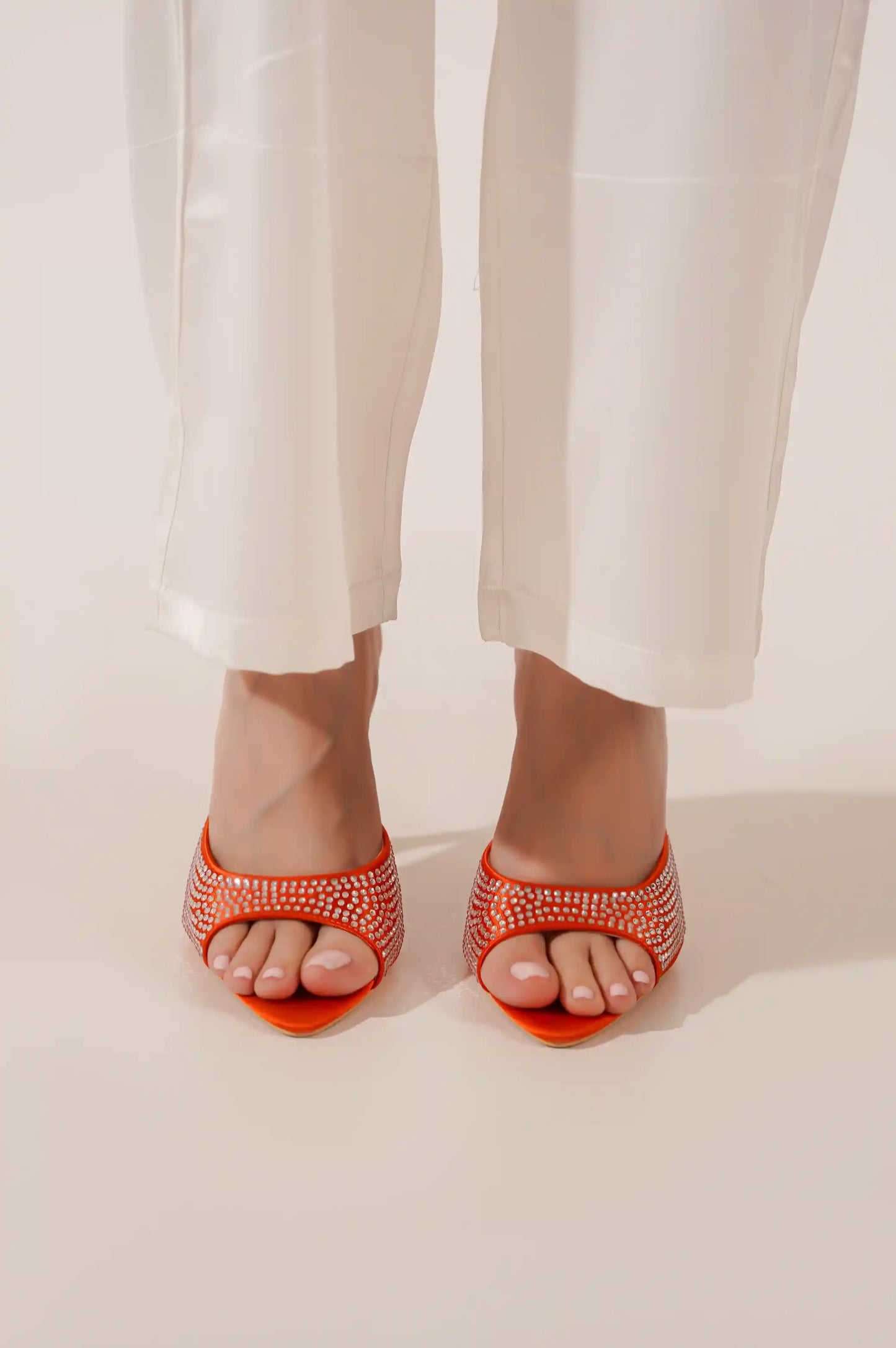 RUST RHINESTONE HEELS