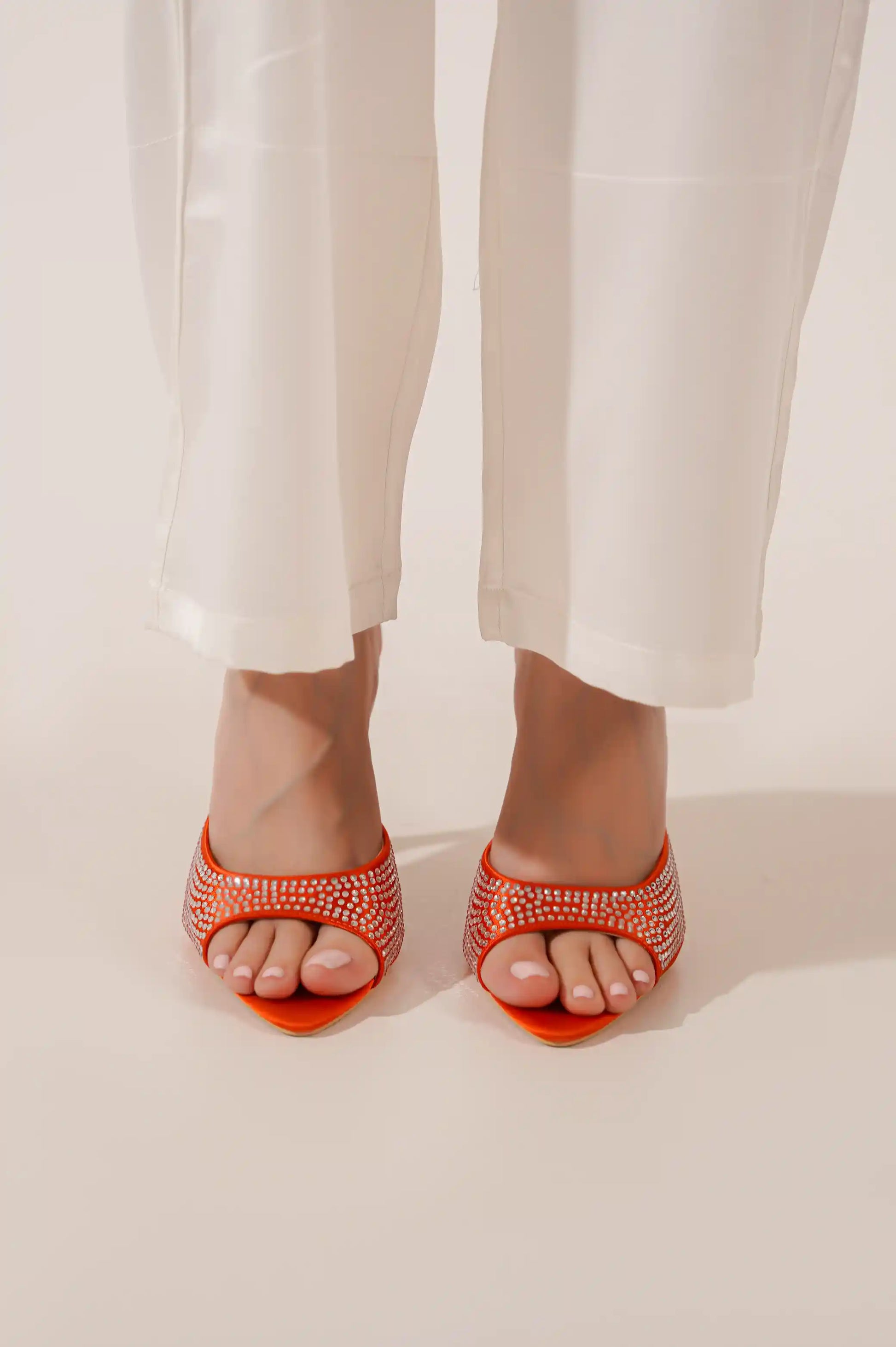 RUST RHINESTONE HEELS