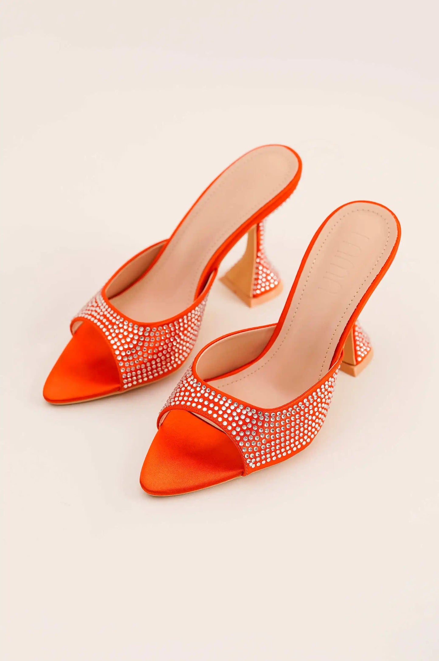 RUST RHINESTONE HEELS