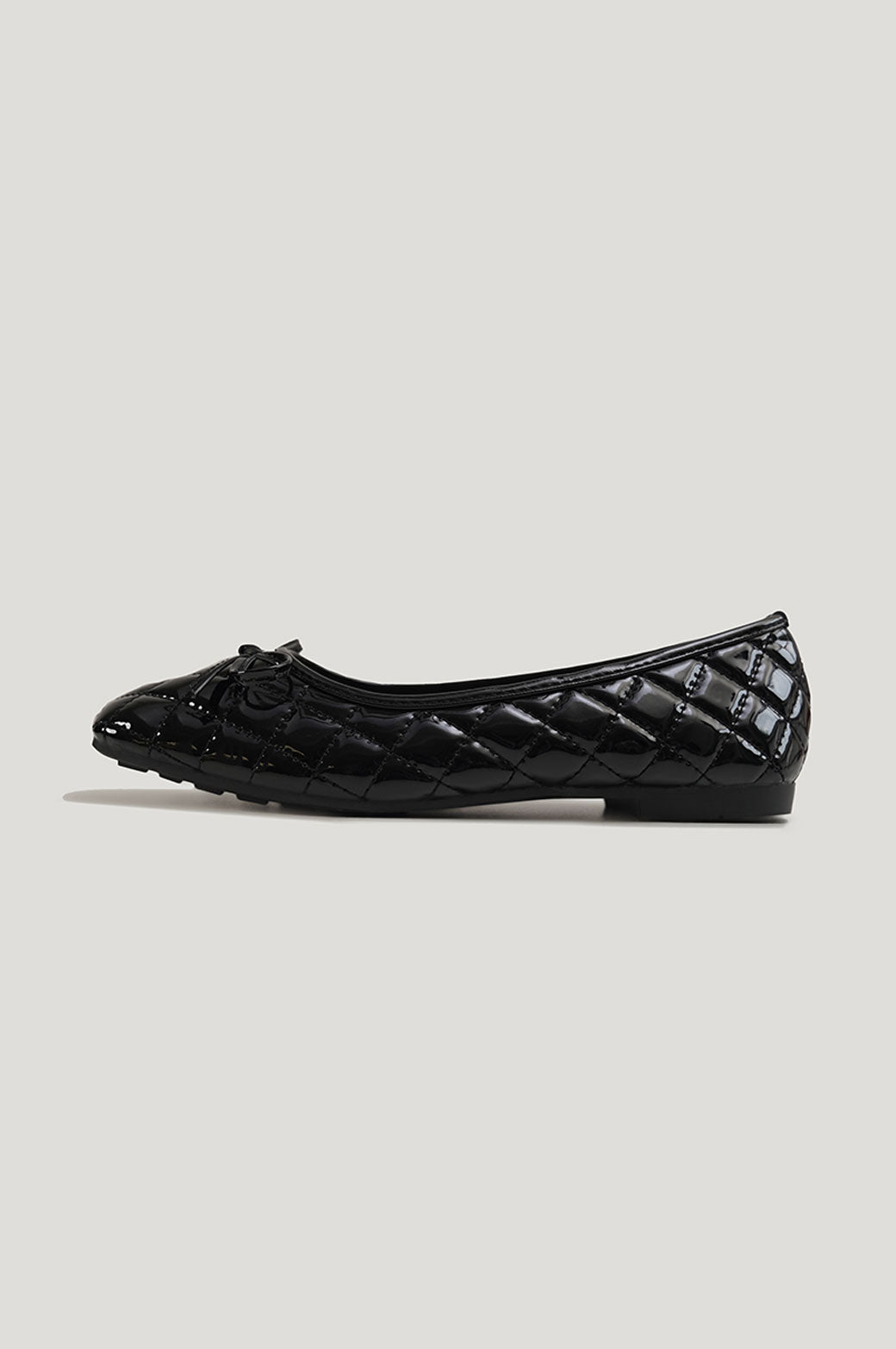 BLACK QUILTED BALLET PUMPS