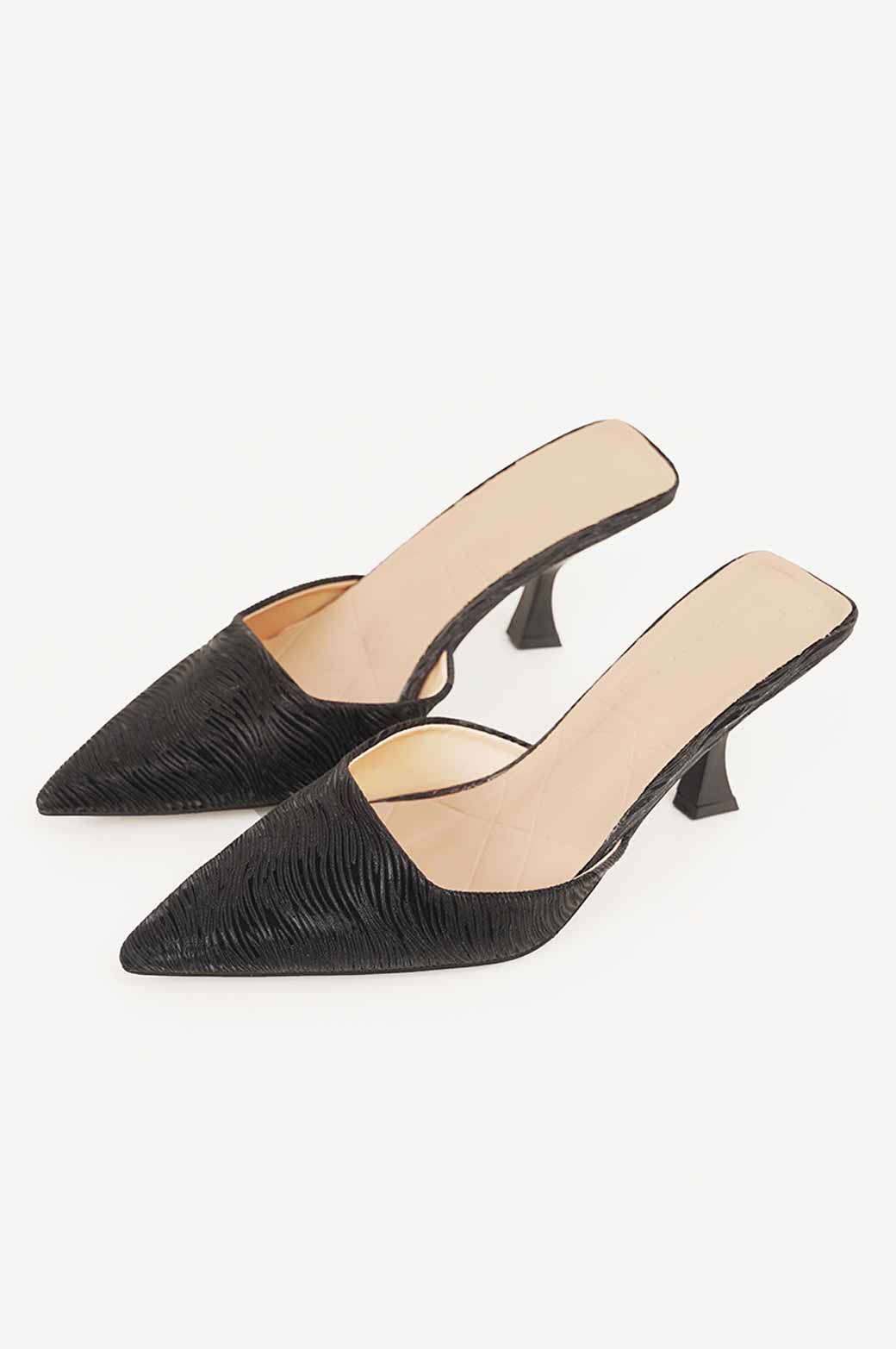 BLACK SHIMMER MIDI HEEL