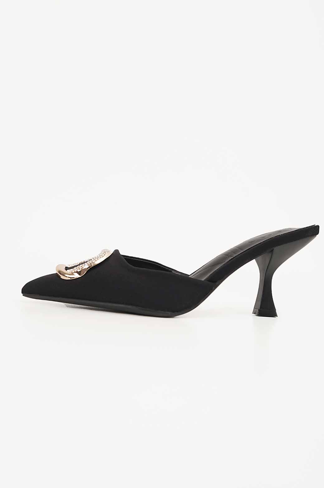 BLACK CHER SATIN HEEL