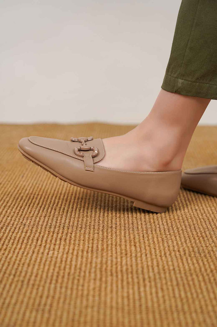 KHAKI LOAFERS WITH BUCKLE