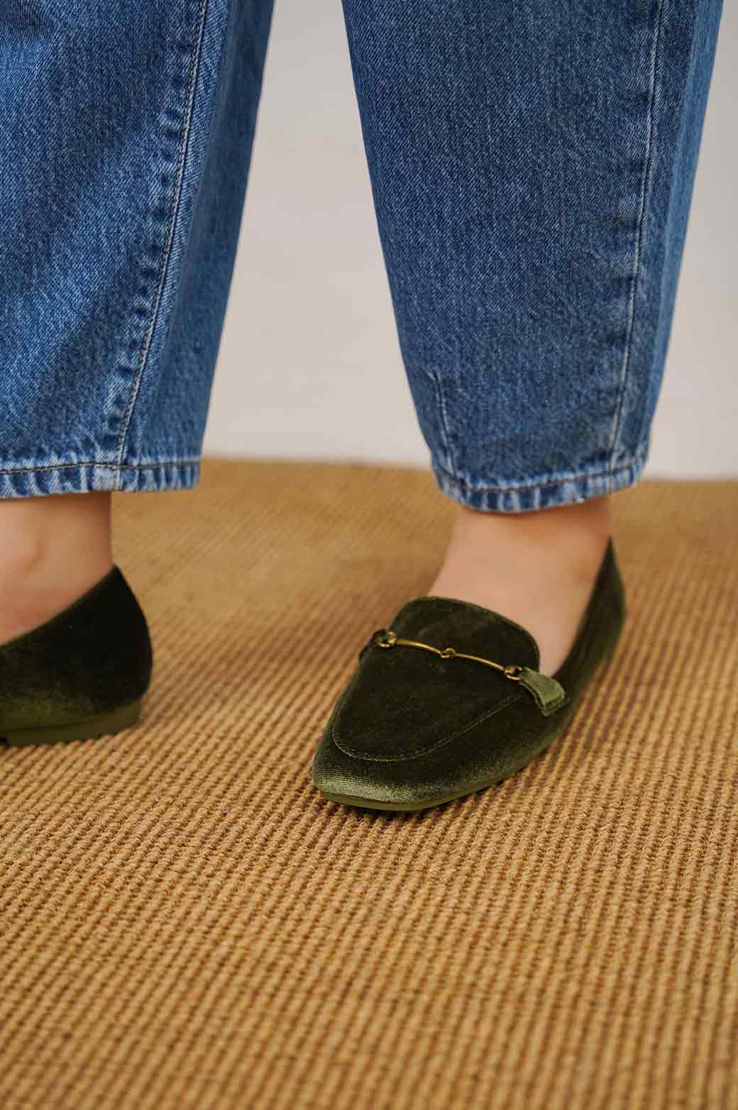 GREEN VELVET LOAFERS