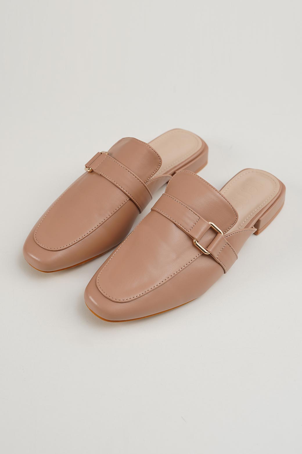 KHAKI MINIMALIST MULES