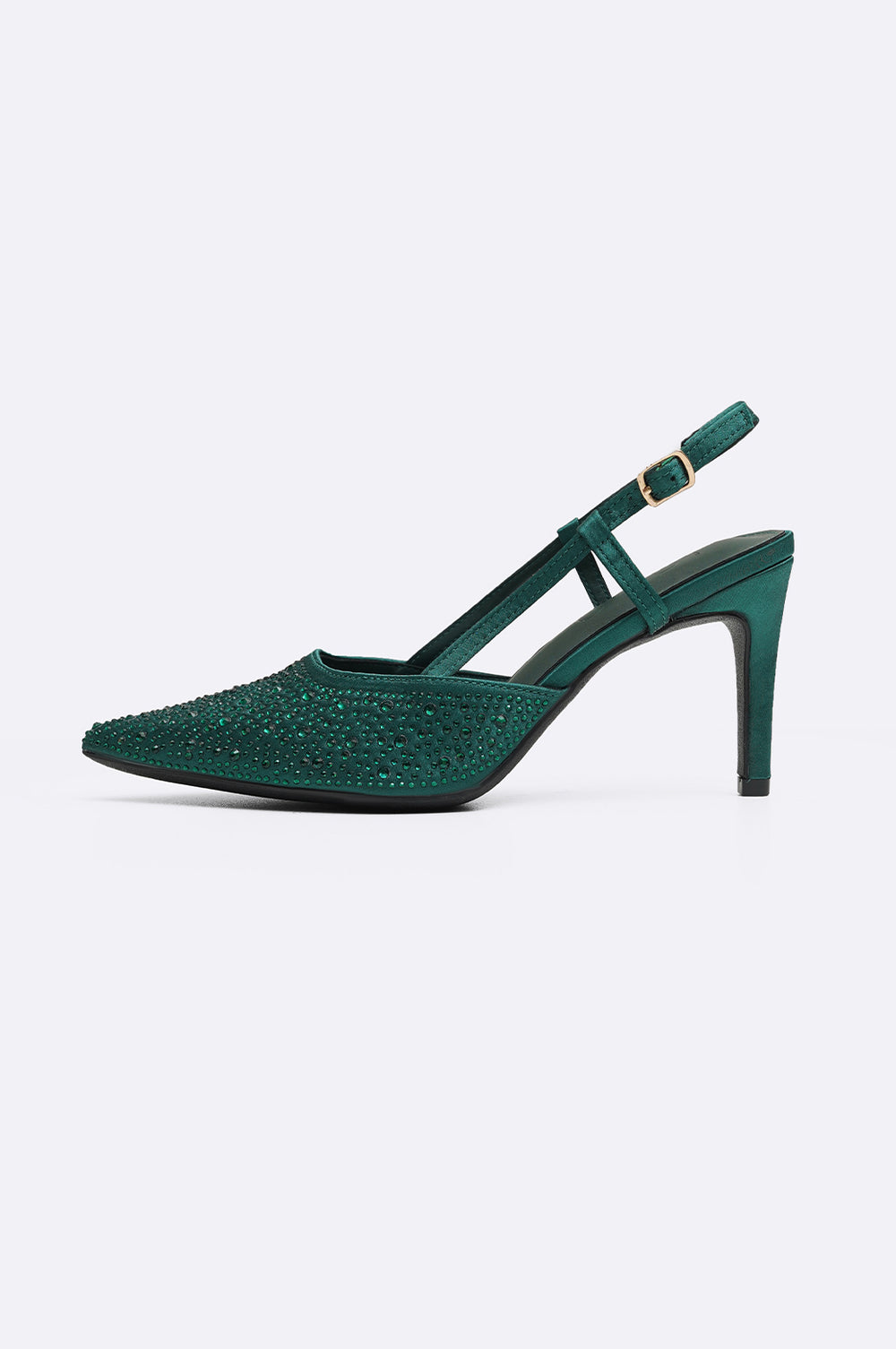 GREEN CRYSTAL SPRAY HEELS