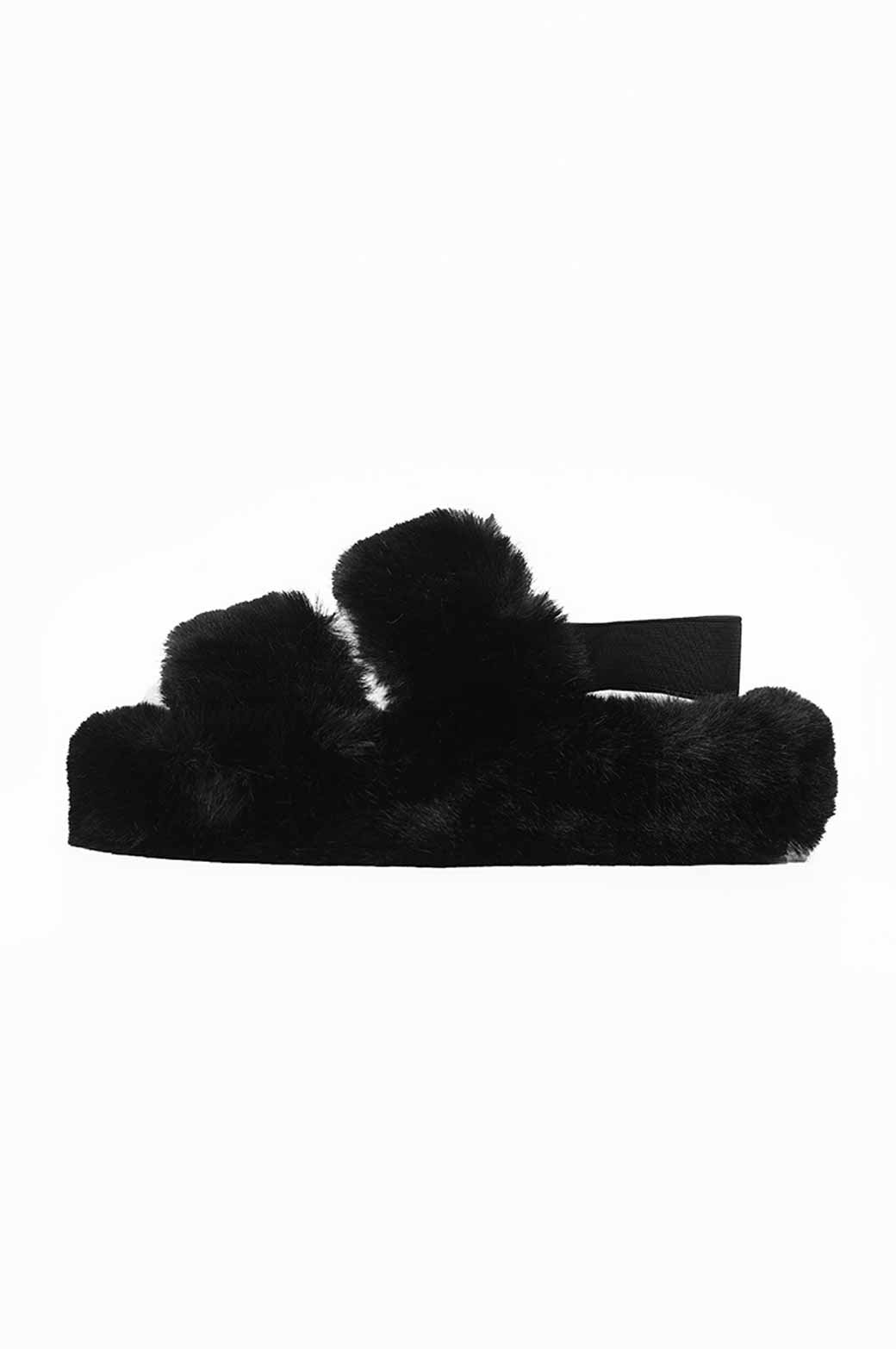 BLACK PLATFORM FUR SLIDES