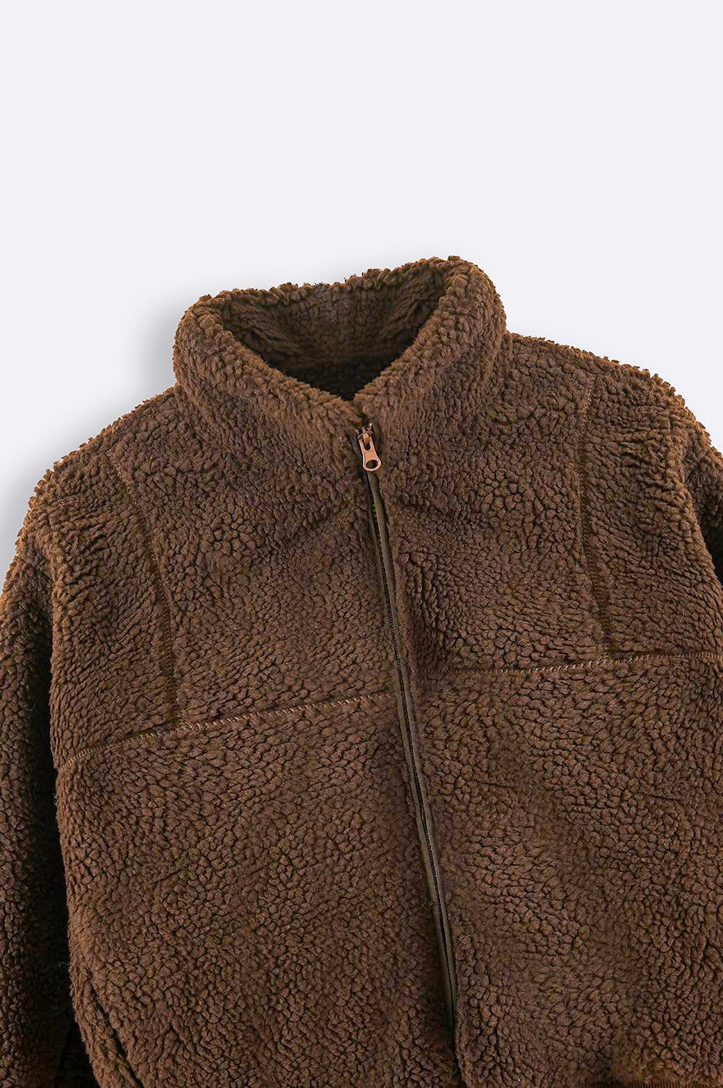 BROWN SHORT SHERPA JACKET