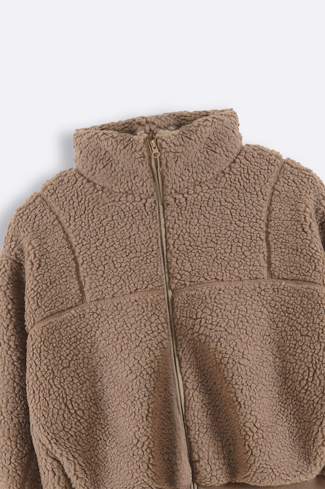 KHAKI SHORT SHERPA JACKET