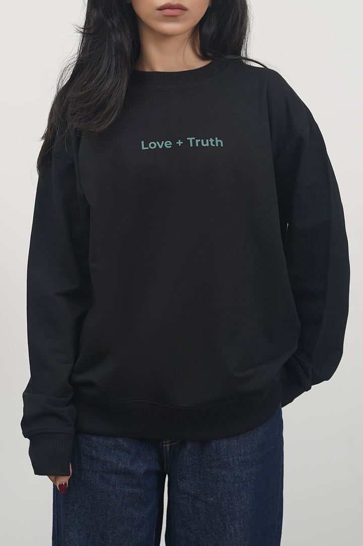 BLACK LOVE TRUTH UNISEX SWEATSHIRT