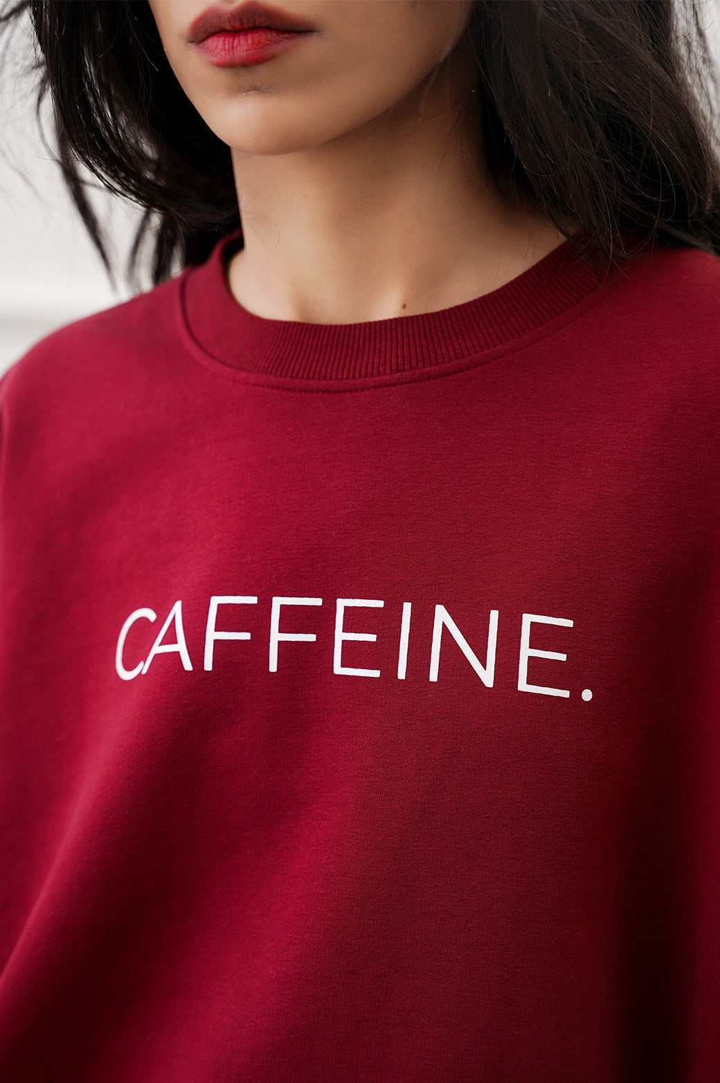 BURGUNDY CAFFEINE UNISEX SWEATSHIRT