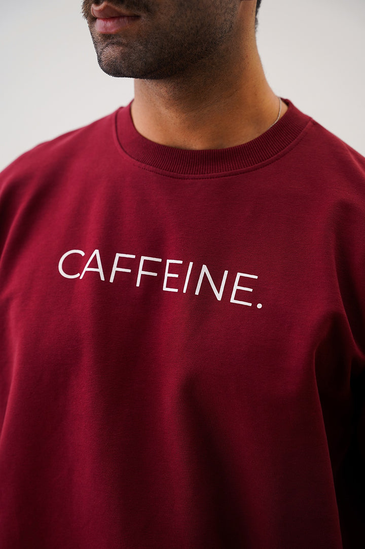 BURGUNDY CAFFEINE UNISEX SWEATSHIRT