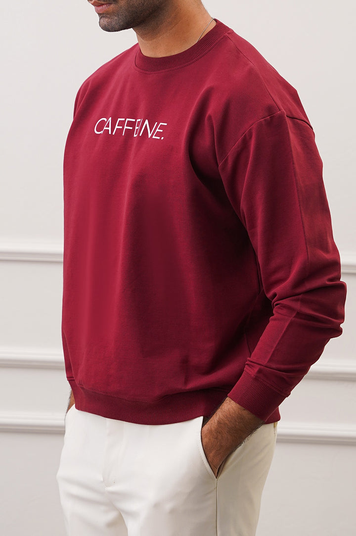 BURGUNDY CAFFEINE UNISEX SWEATSHIRT