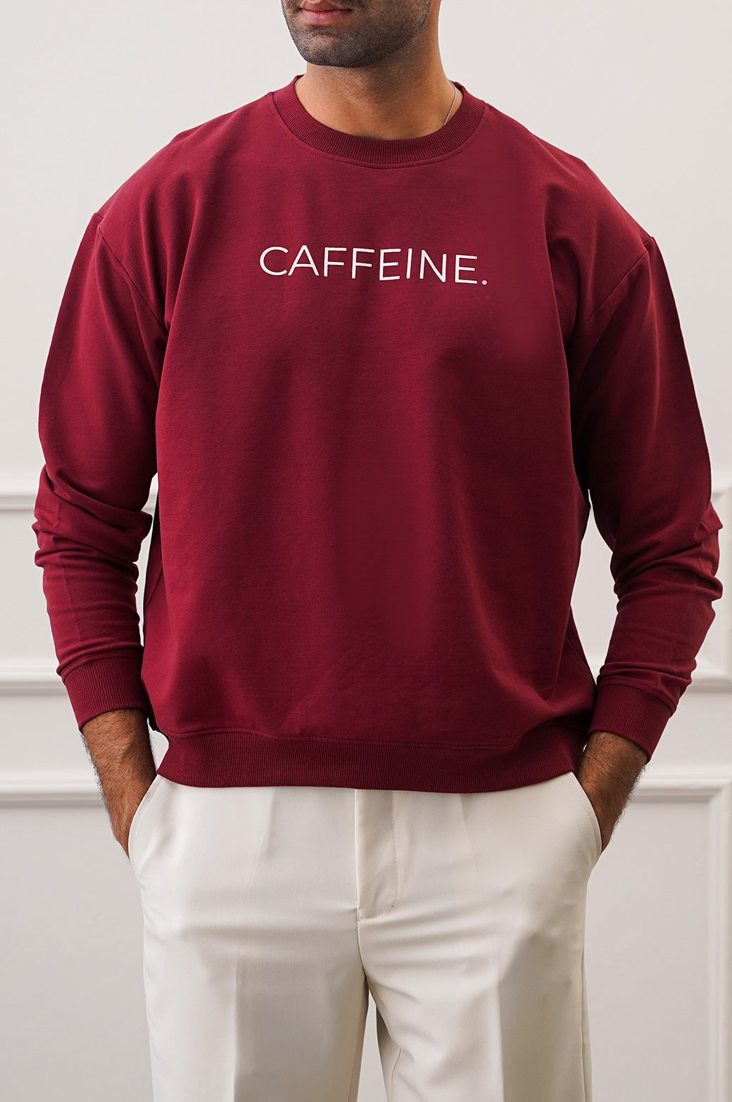 BURGUNDY CAFFEINE UNISEX SWEATSHIRT