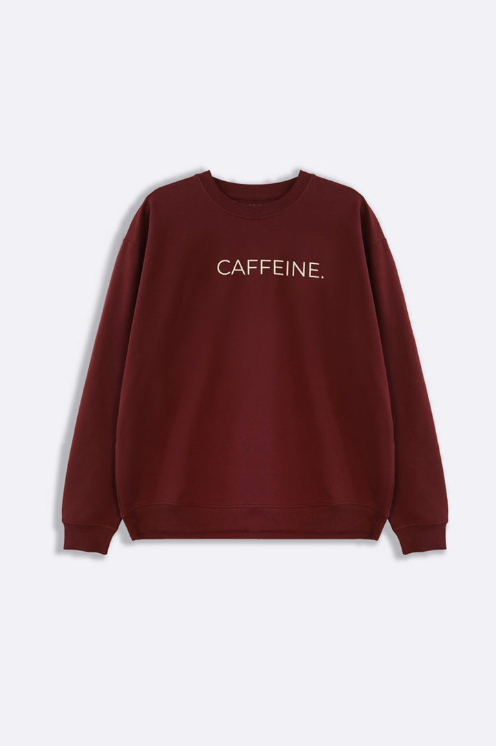 BURGUNDY CAFFEINE UNISEX SWEATSHIRT