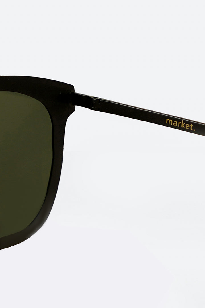 BLACK GREEN UNI SUN GLASSES