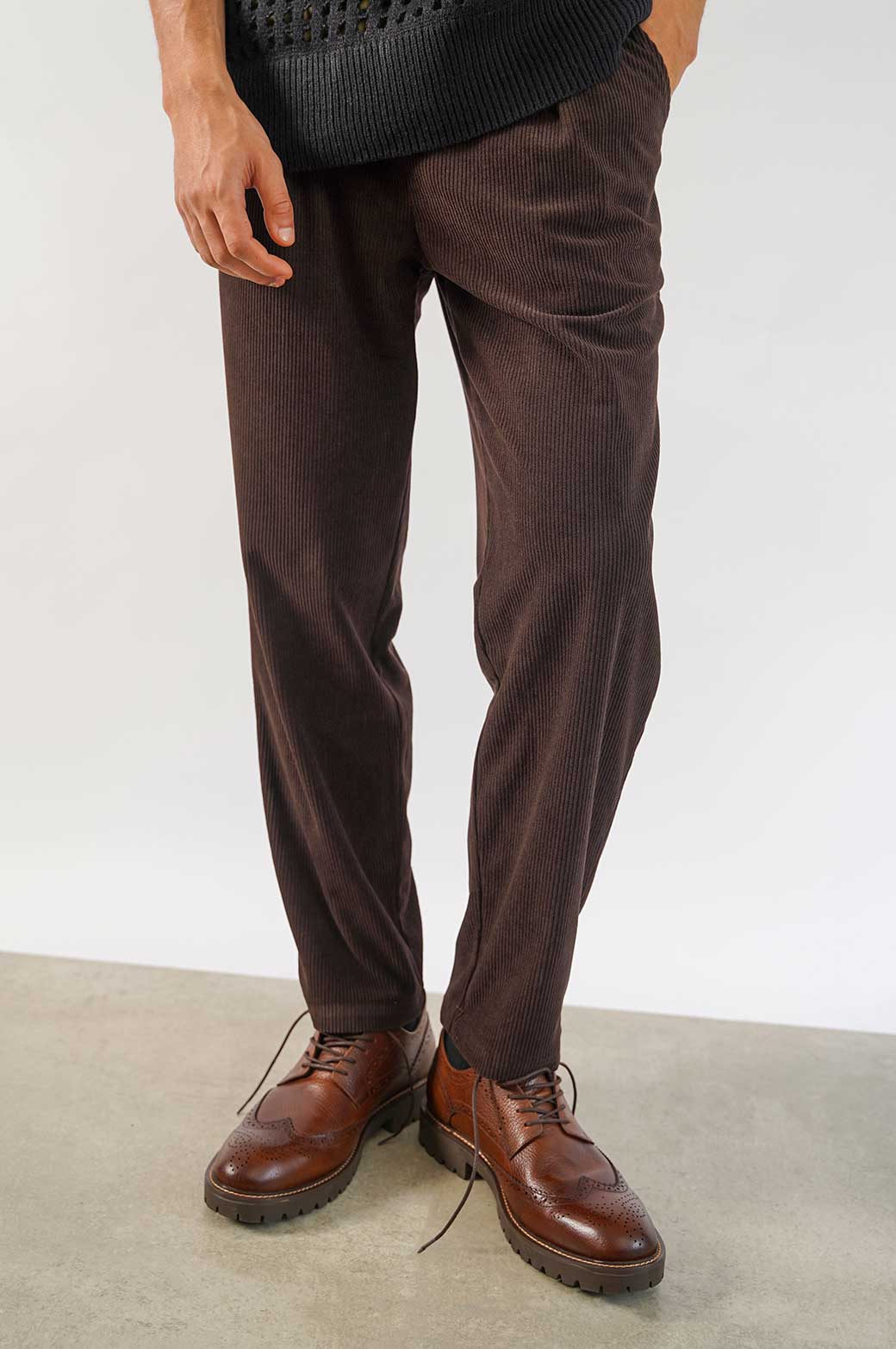 DARK BROWN CORD PANTS