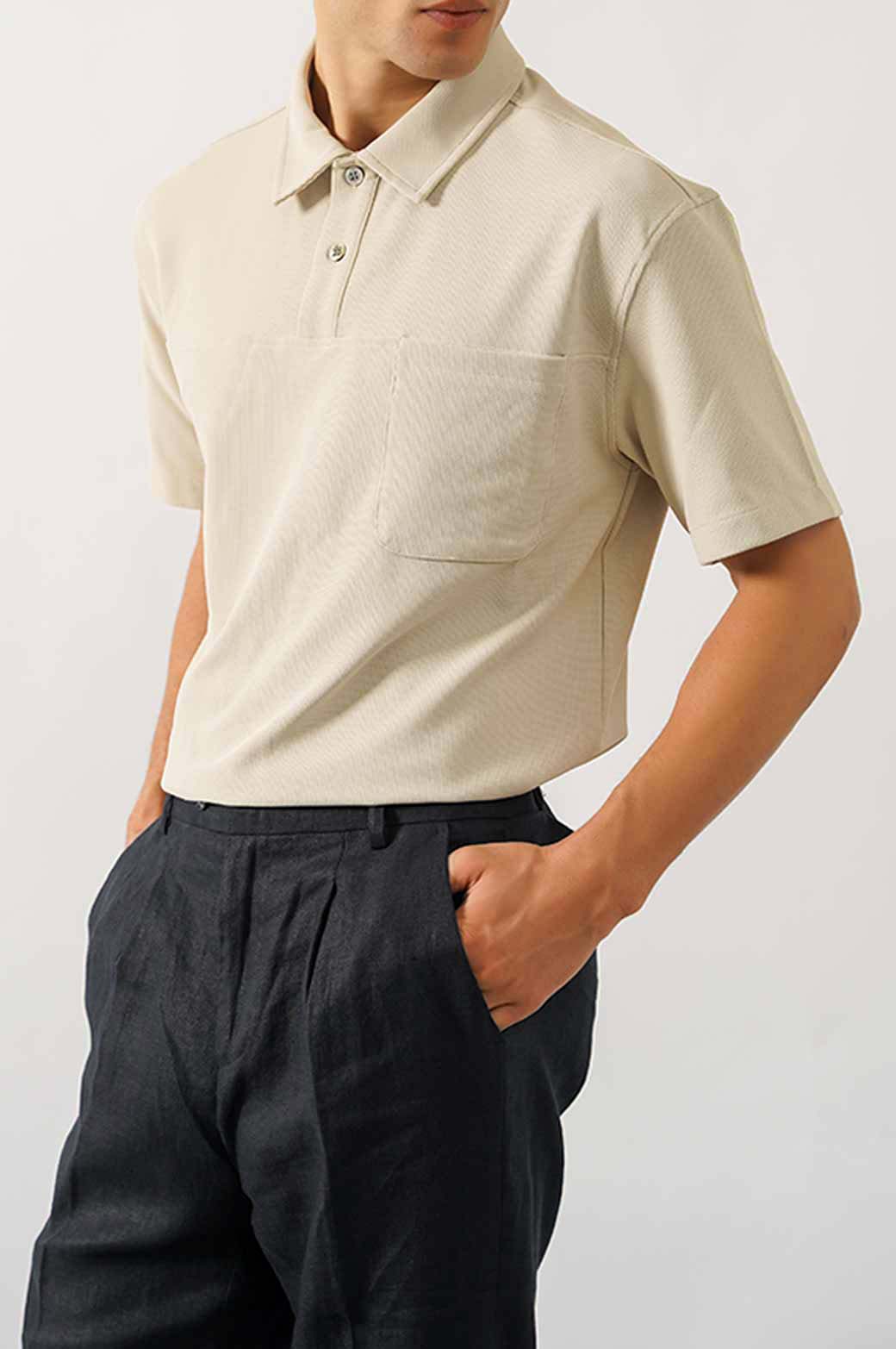 BLACK PREMIUM LINEN TURN UP PANTS