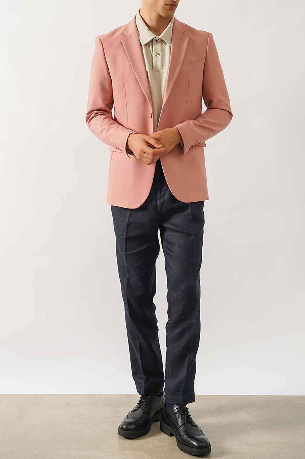 Light Blue Jacket with Pink Trousers | Hockerty
