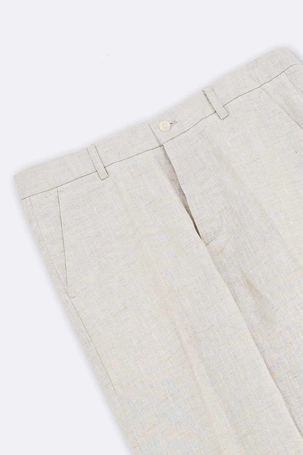 BEIGE PREMIUM LINEN CLASSIC PANTS