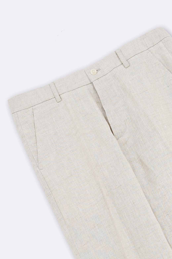 BEIGE PREMIUM LINEN CLASSIC PANTS