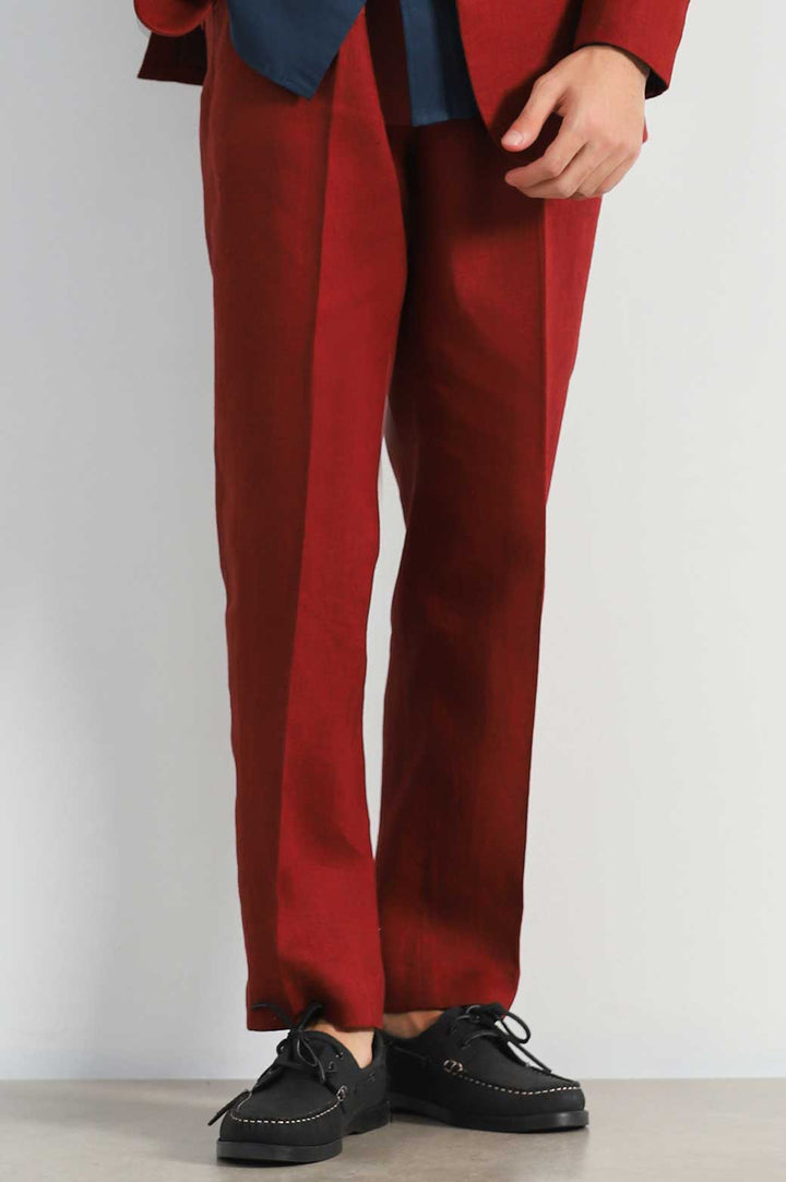 MAROON PREMIUM LINEN CLASSIC PANTS