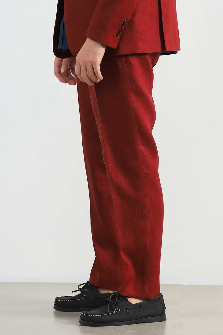 MAROON PREMIUM LINEN CLASSIC PANTS