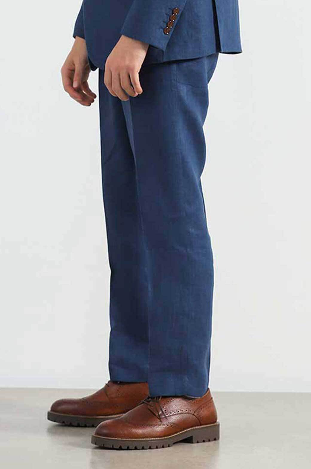 ROYAL BLUE PREMIUM LINEN CLASSIC PANTS