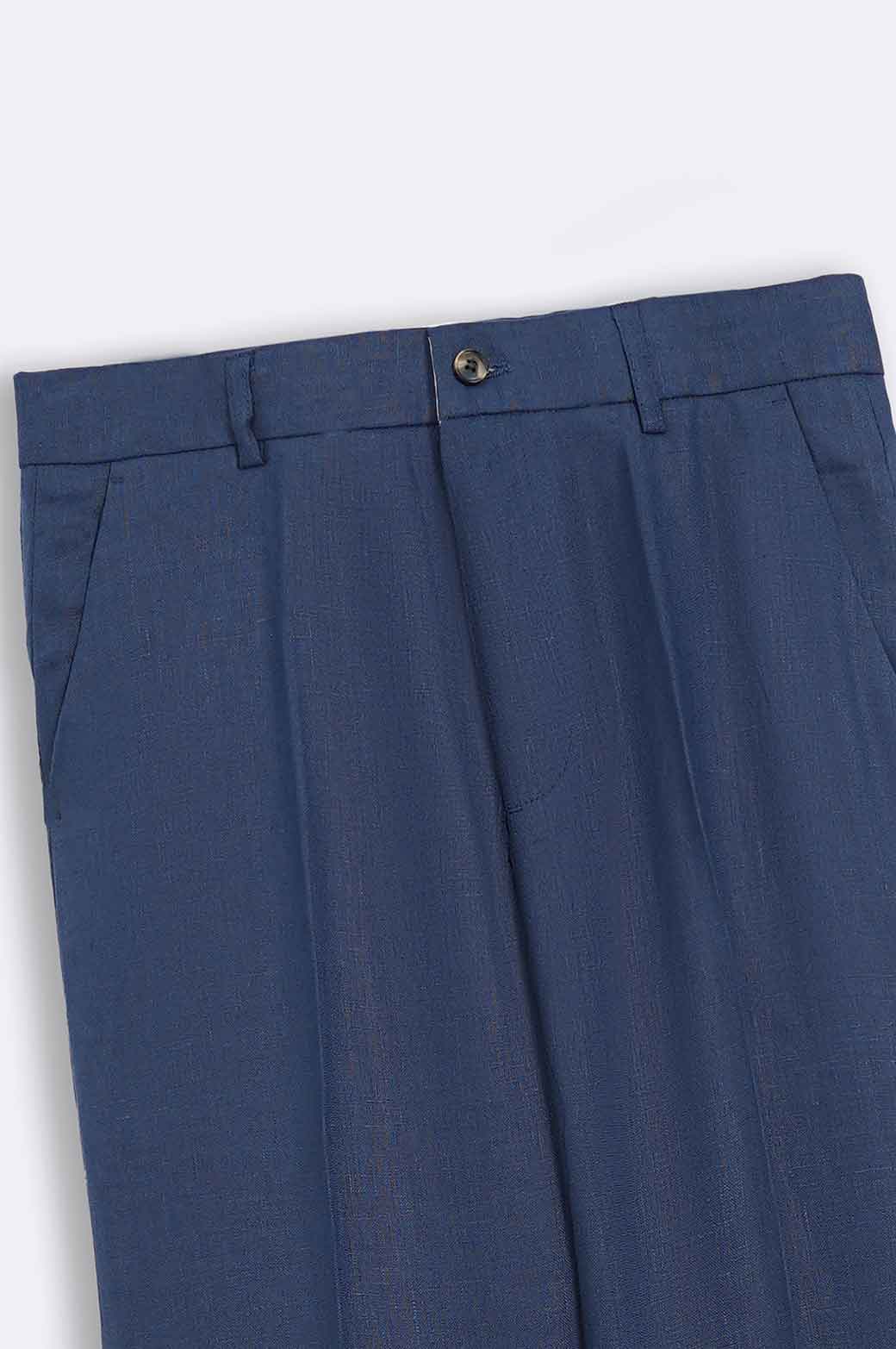 ROYAL BLUE PREMIUM LINEN CLASSIC PANTS