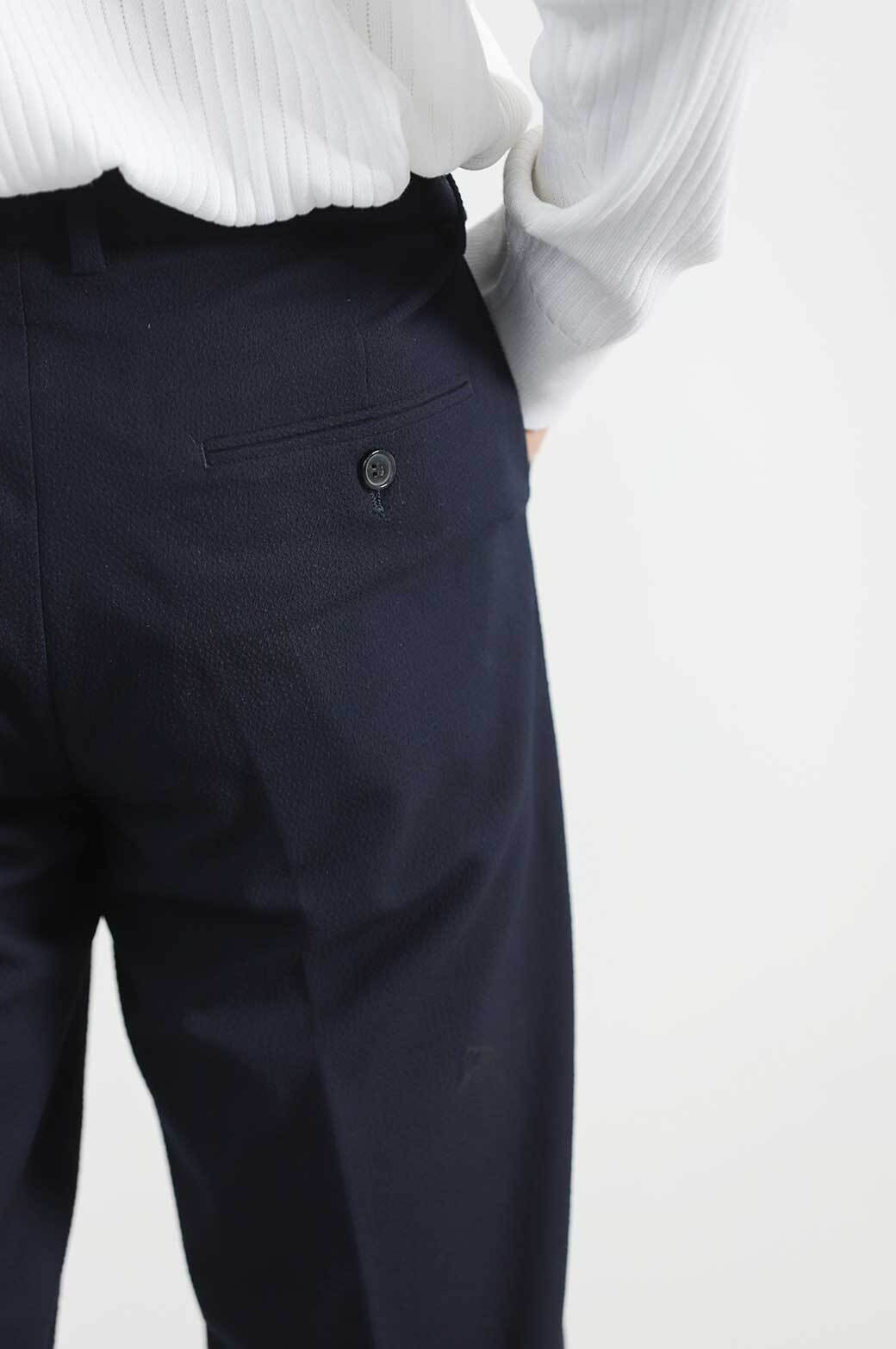 NAVY TEXTURED PANTS