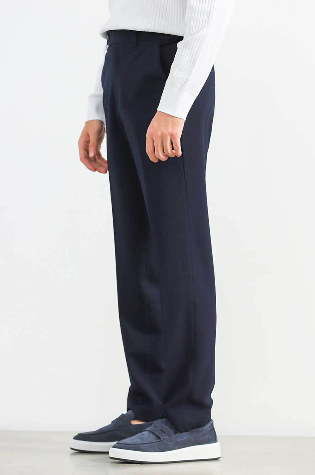 NAVY TEXTURED PANTS