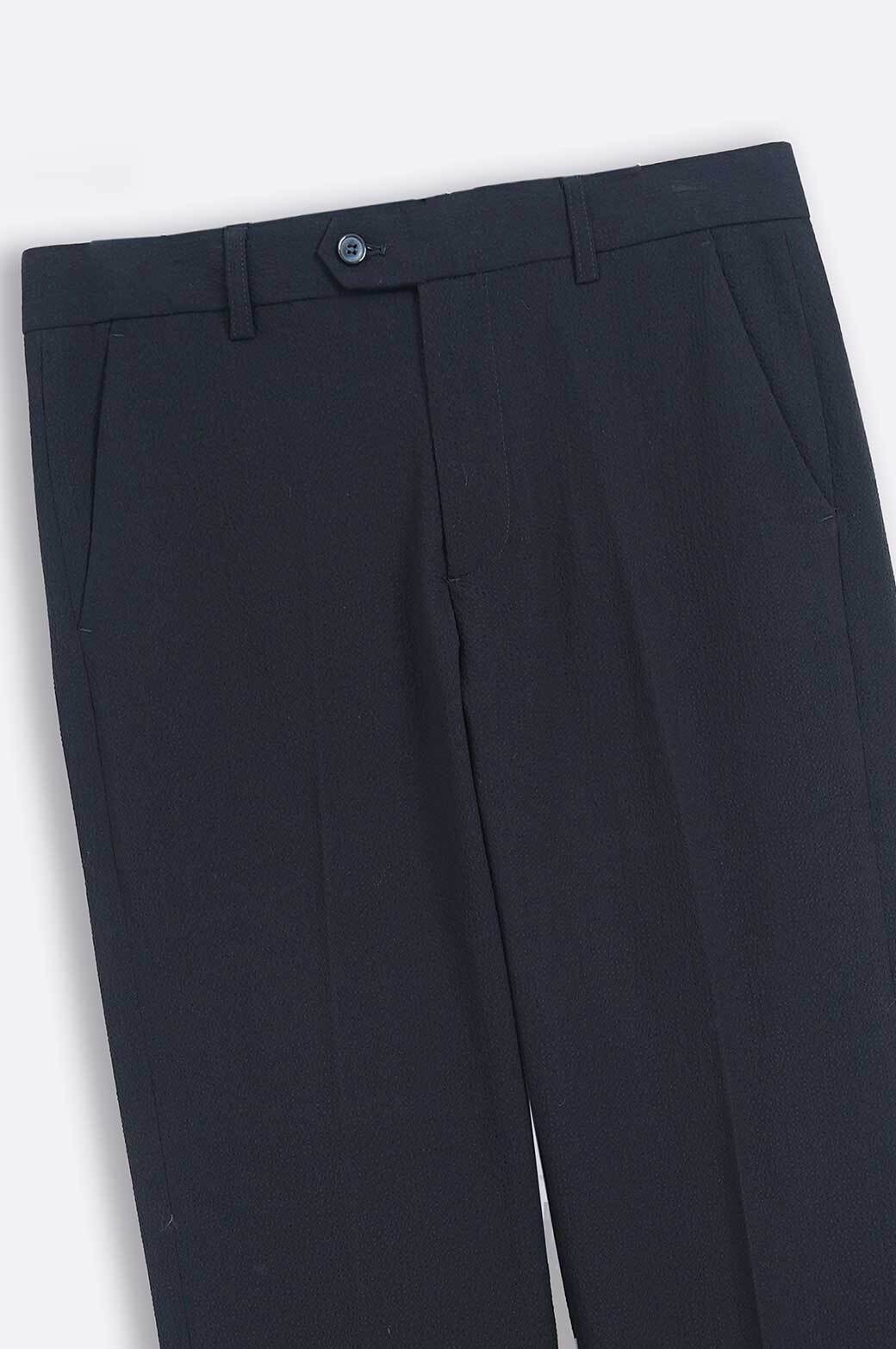 NAVY TEXTURED PANTS