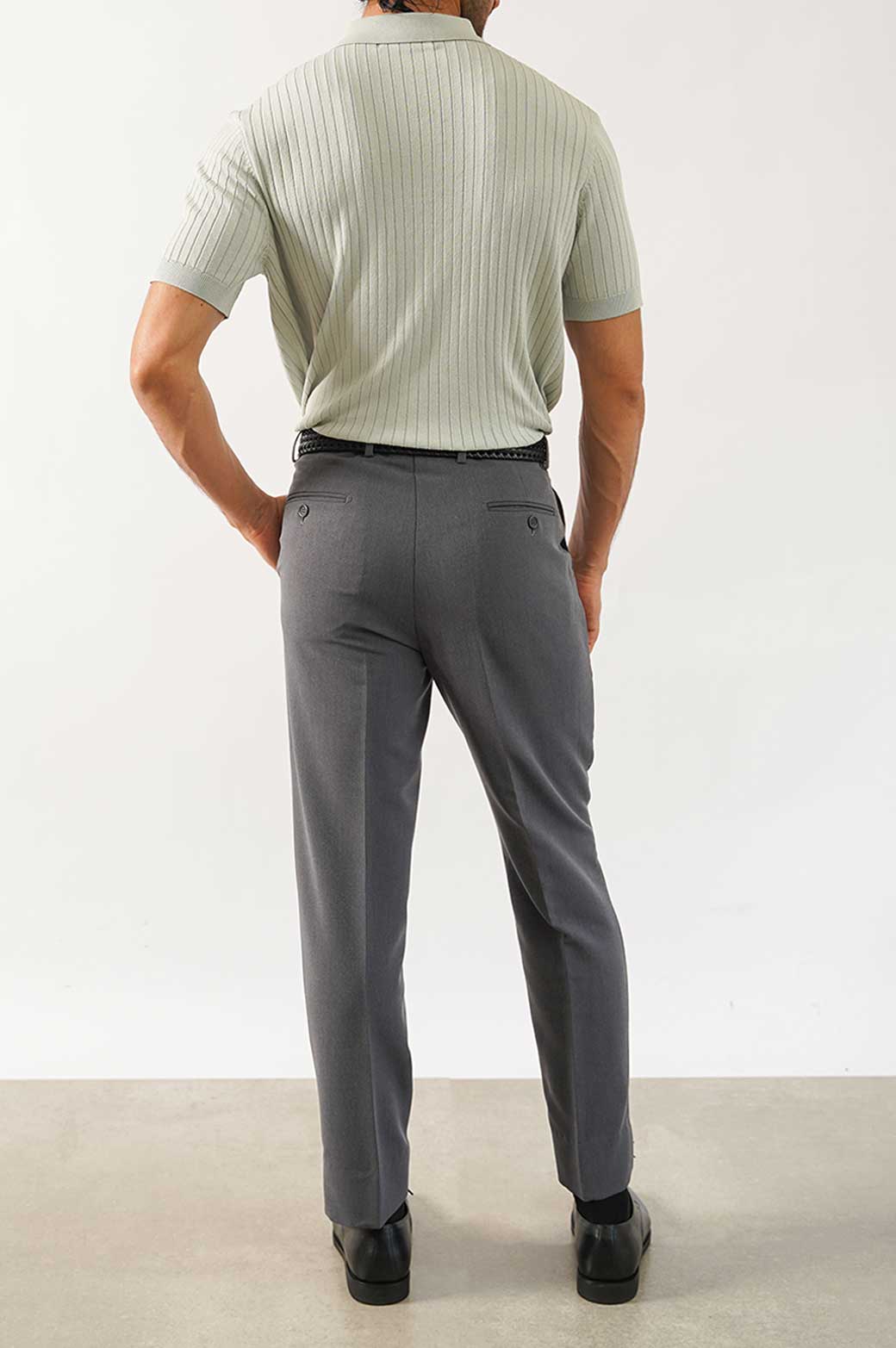 GREY TEXTURED PANTS