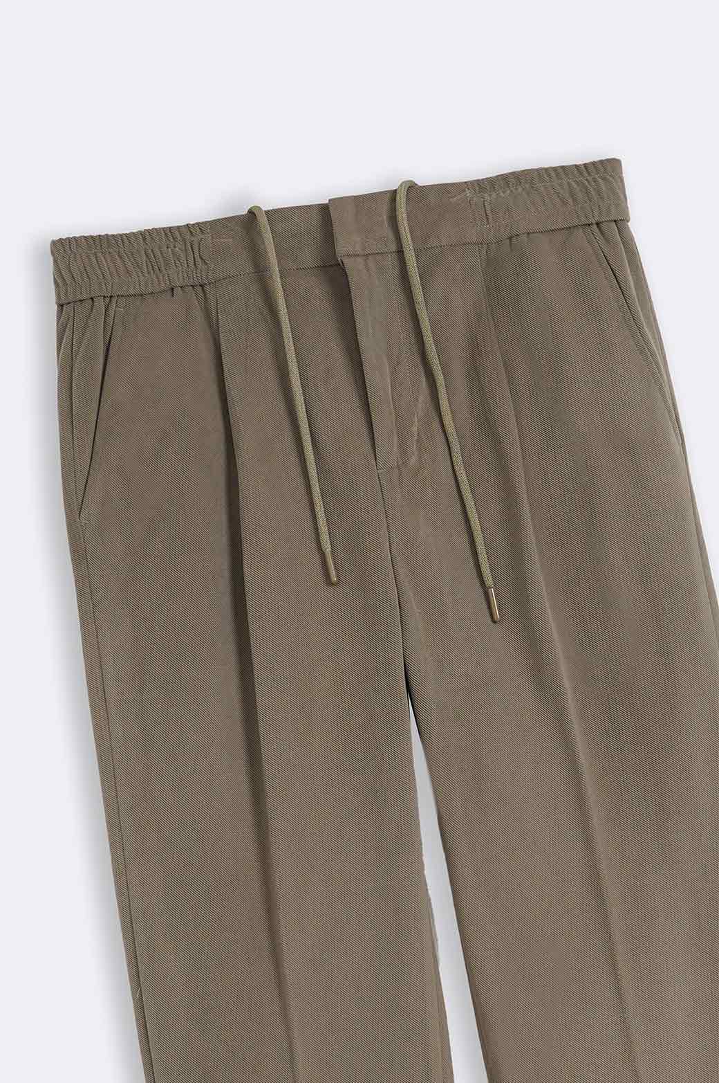 KHAKI TEXTURED PANTS