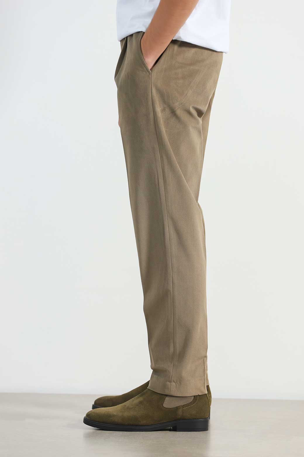 KHAKI TEXTURED PANTS