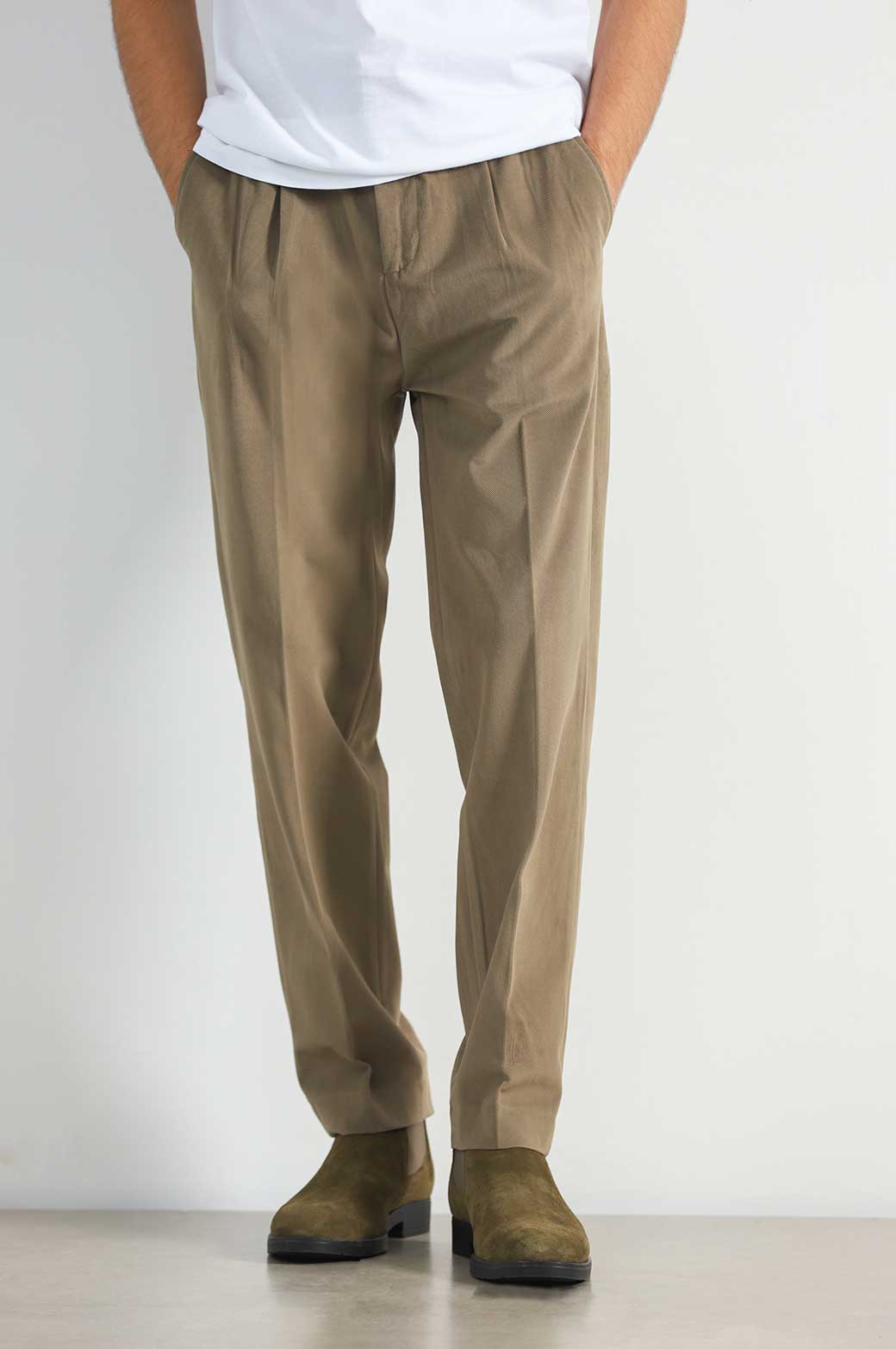 KHAKI TEXTURED PANTS