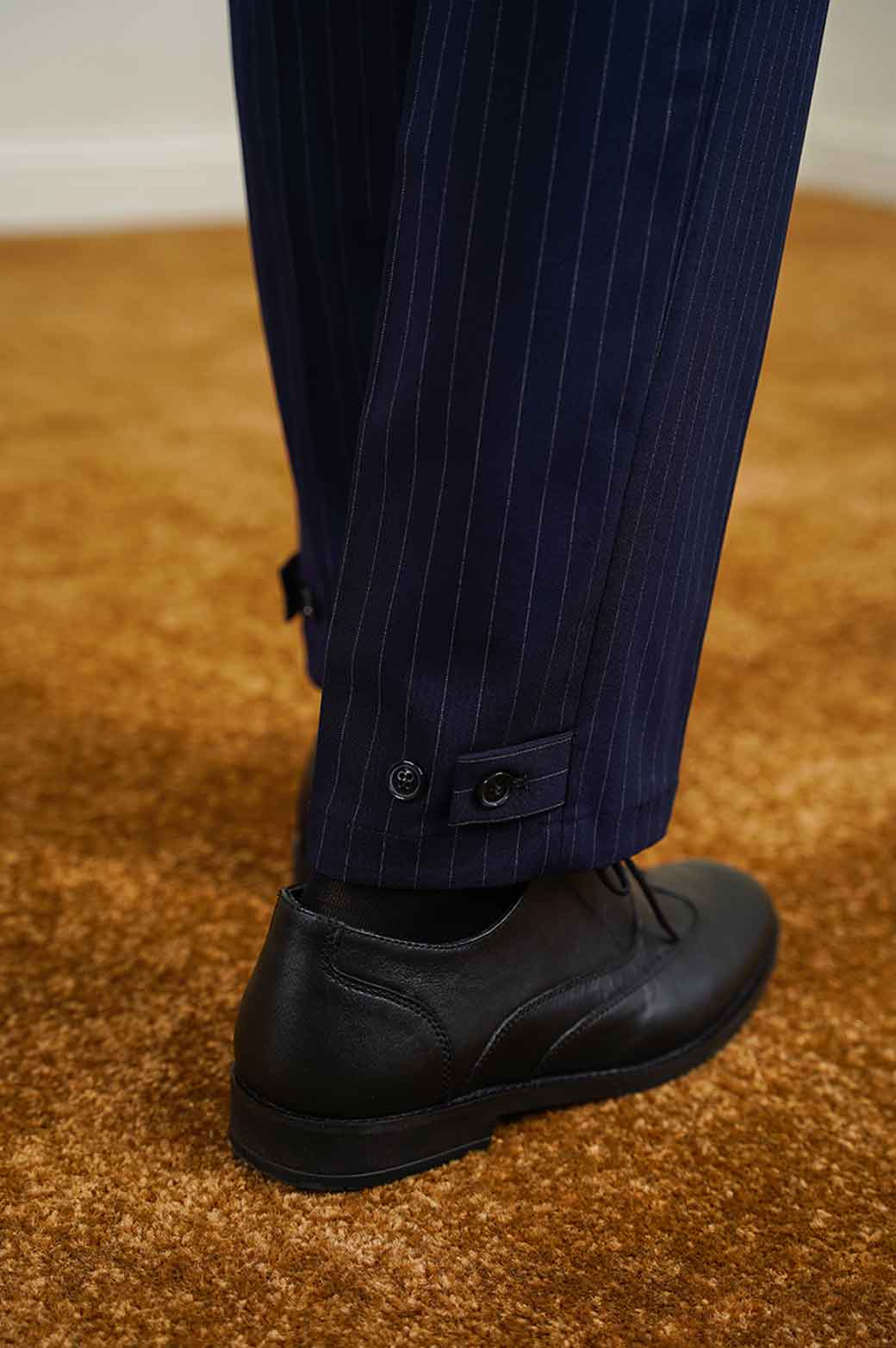 NAVY PINSTRIPE PANTS